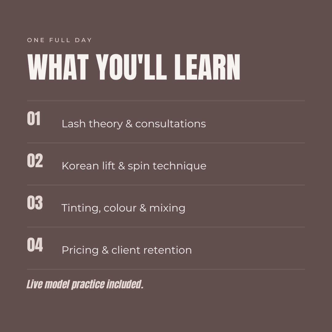 1:1 KOREAN LASH LIFT MASTERY