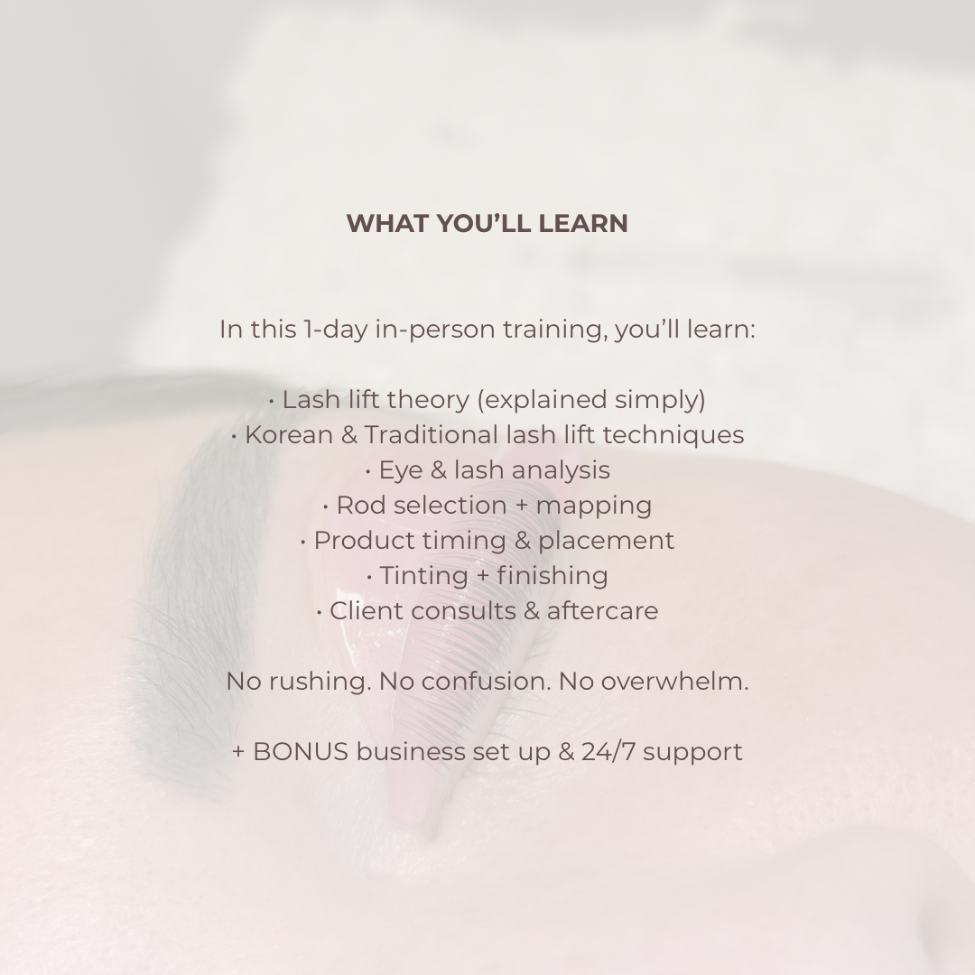1:1 KOREAN LASH LIFT MASTERY